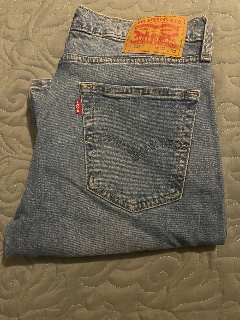Levi's Men's Straight Jeans - Light Blue Denim 514 32 x 32